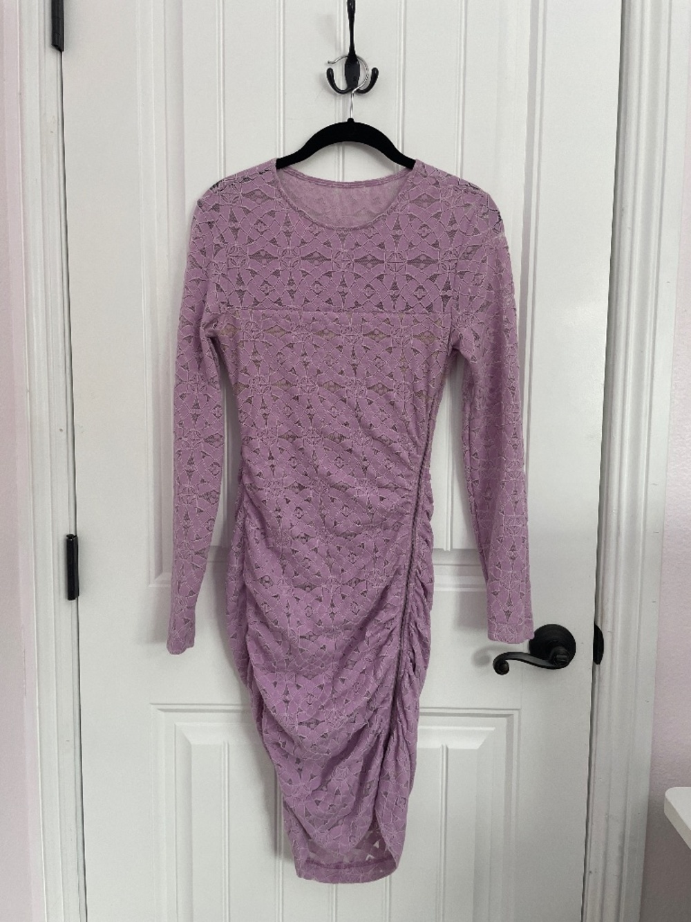 BCBGMAXAZRIA Alesandra Orchid Haze Ruched Dress XS